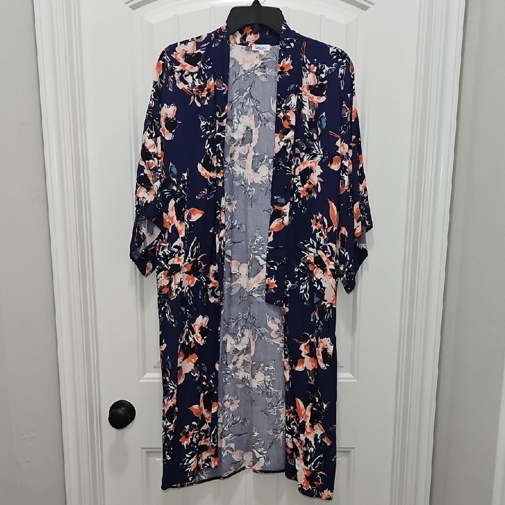 Splendid Floral Kimono Duster Cardigan Robe